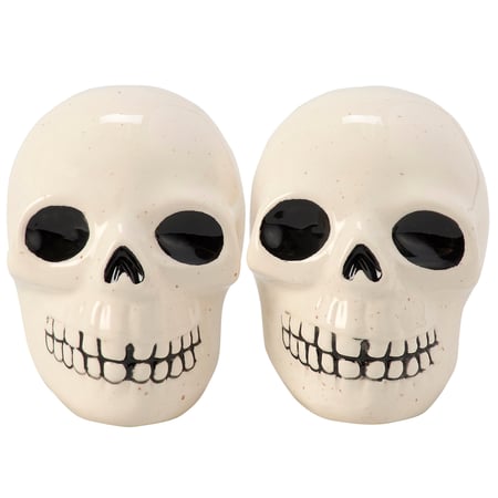 Skulls Salt & Pepper Set - Stoneware, Plastic