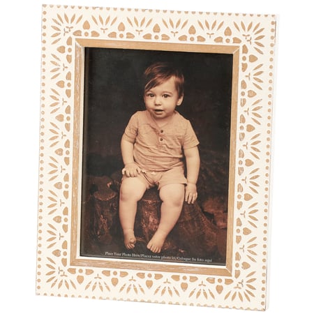 Cottage Floral Photo Frame - Wood, Glass, Metal