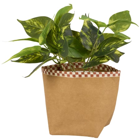 Small Paper Bag Plant Cover - Paper, Fabric