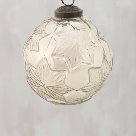 Silver Snowflake Glass Ornament - Glass, Metal