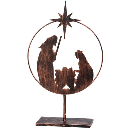 Round Nativity Sitter - Metal