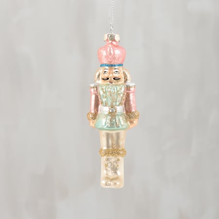 Nutcracker Glass Ornament - Glass, Metal, Glitter