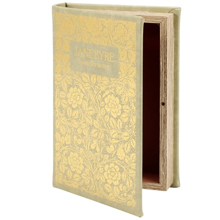 Jane Eyre Book Box - Wood, Velvet, Faux Leather, Metal, Magnet