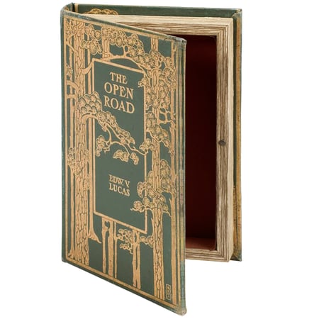 The Open Road Book Box - Wood, Velvet, Faux Leather, Metal, Magnet