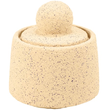 Small Speckled Cement Jar - Cement