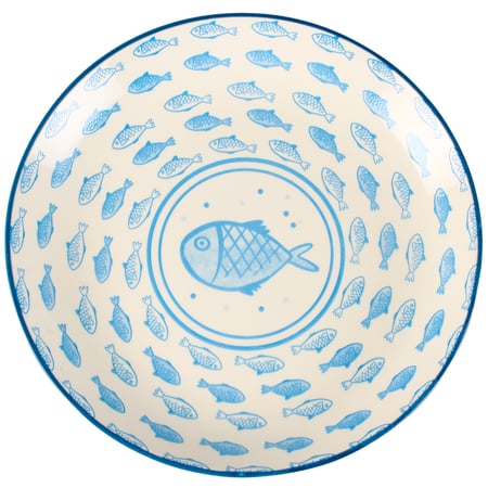 Blue Fish Plate - Stoneware