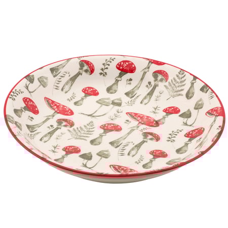 Red Mushroom Salad Plate - Stoneware