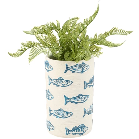 Blue Fish Vase - Ceramic