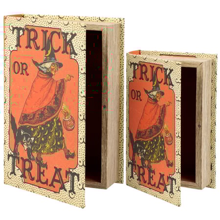 Trick Or Treat Book Box Set - Wood, Velvet, Canvas, Metal, Magnet