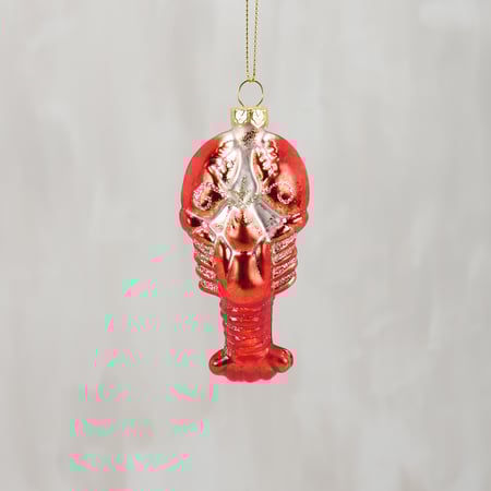 Glass Lobster Ornament - Glass, Metal, Glitter