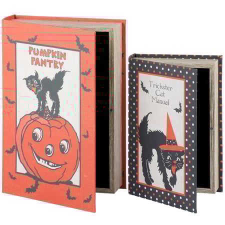 Pumpkin Pantry Book Box Set - Wood, Canvas, Velvet, Metal, Magnet