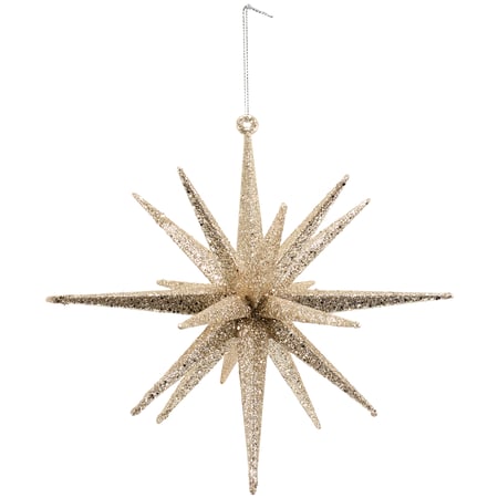Starburst Ornament Lg - Plastic, Glitter