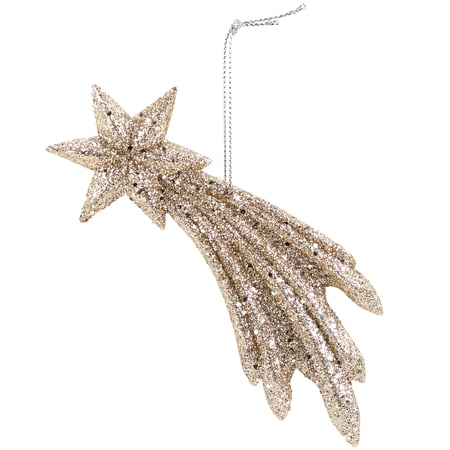 Shooting Star Ornament - Plastic, Glitter