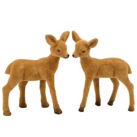 Twin Fawns Deer Set - Plastic, Flocking