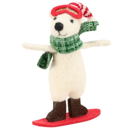 Snowboard Bear Critter - Felt, Foam, Plastic, Glitter