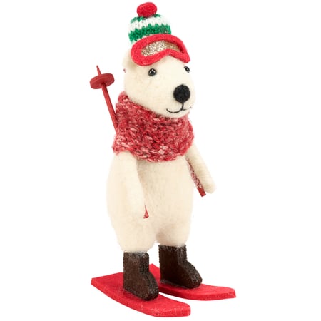 Ski Goggles Bear Critter - Felt, Foam, Wood, Plastic, Glitter