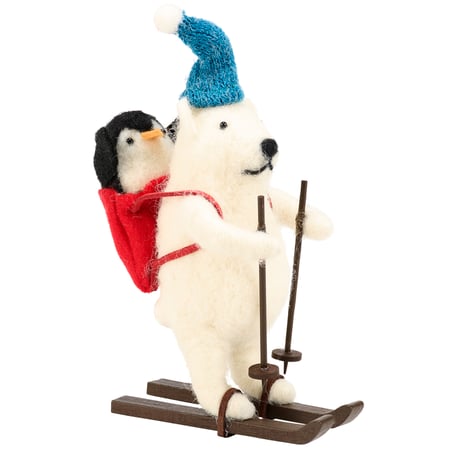 Skiing Bear Critter - Felt, Foam, Wood, Plastic