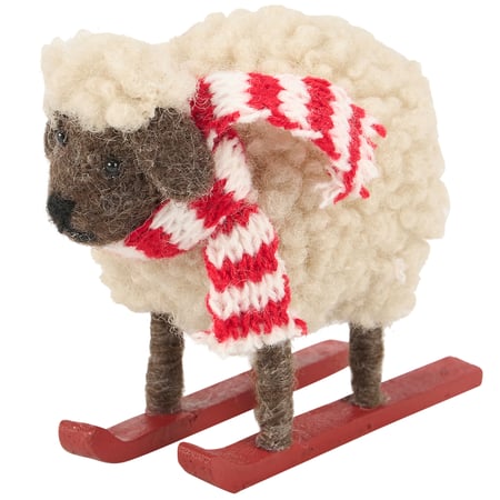 Skiing Sheep Critter - Felt, Foam, Wood, Plastic