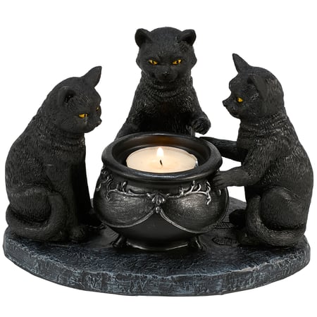 Three Cats Candle Holder - Resin