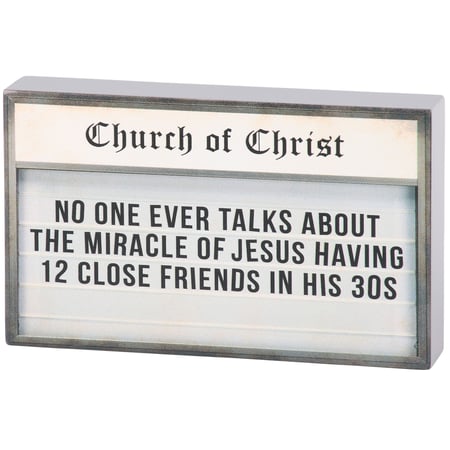 Miracle Of Jesus Block Sign - Wood