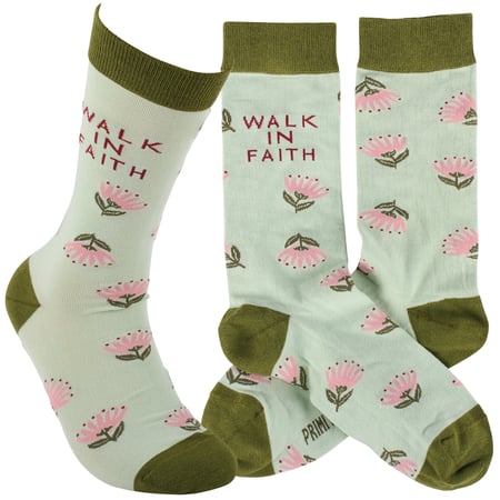 Walk In Faith Socks - Cotton, Nylon, Spandex
