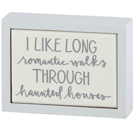 Walks Through Haunted Houses Box Sign Mini - Wood