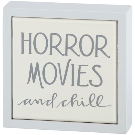 Horror Movies And Chill Box Sign Mini - Wood