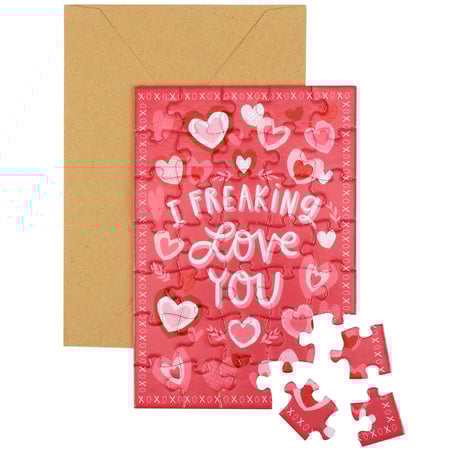I Freaking Love You Puzzle Card - Paper