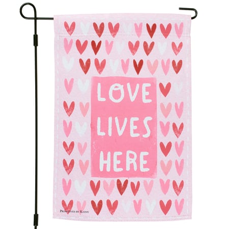 Love Lives Here Garden Flag - Polyester