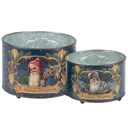 A Joyous Christmas Bucket Set - Metal, Paper
