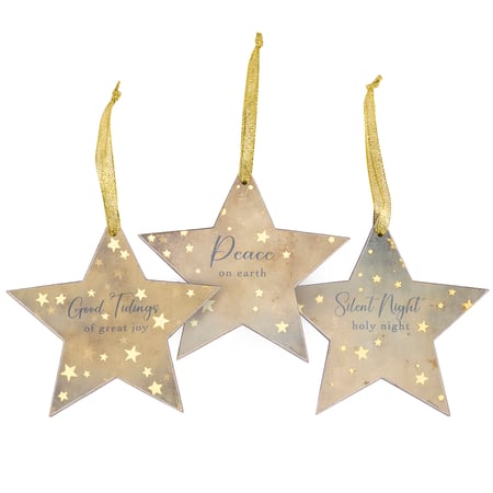 Good Tidings Ornament Set - Wood, Paper, Ribbon