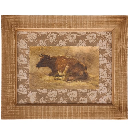 Vintage Cow Framed Wall Art - Wood, Canvas, Paper