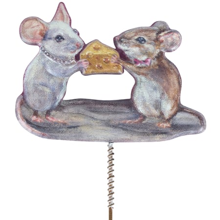 Mouse Love Garden Pick - Metal