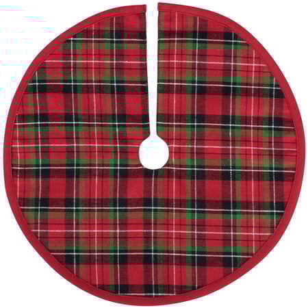 Small Red Plaid Tree Skirt - Cotton