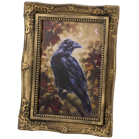 Night Raven Framed Art - Wood, Paper
