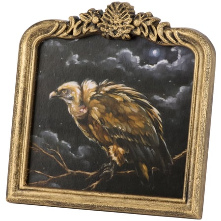 Night Vulture Framed Art - Wood, Paper, Metal