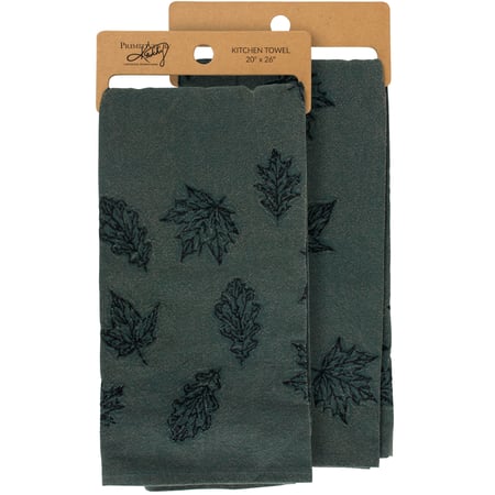 Emerald Leaf Kitchen Towel - Cotton, Linen