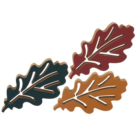 Oak Leaves Chunky Sitter Set - Wood