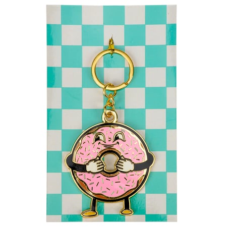 Donut Keychain - Metal, Enamel, Paper