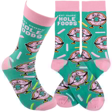 Eat More Hole Foods Socks - Cotton, Nylon, Spandex