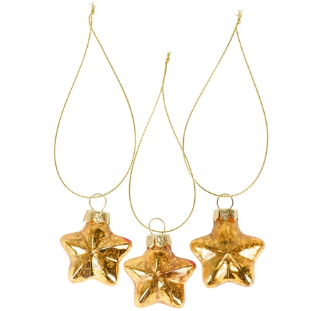 Glass Stars Ornament Set - Glass, Metal
