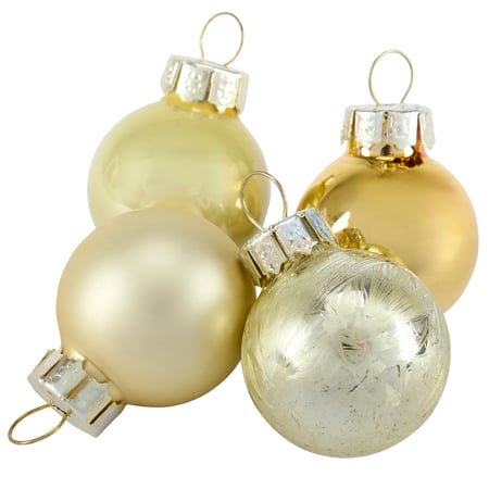 Mini Glass Gold Ornament Set - Glass, Metal