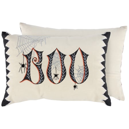 Boo Spider Pillow - Cotton, Zipper