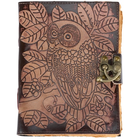 Night Owl Journal - Leather, Paper, Metal