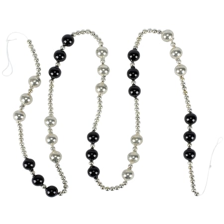Black And Silver Beaded Garland - Glass, Plastic