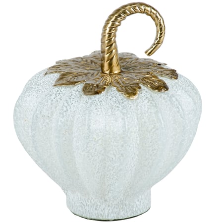 Glass White Pumpkin - Glass, Metal