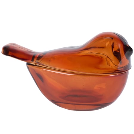 Golden Bird Glass Jar - Glass