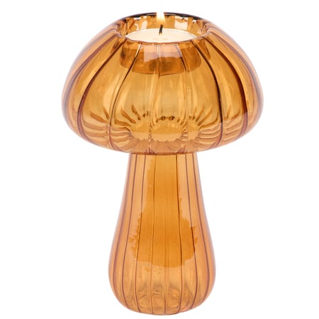 Glass Mushroom Candle Holder - Glass