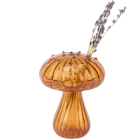 Golden Mushroom Bud Vase - Glass