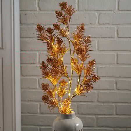Lighted Golden Pine Twig - Lights, Wire, Plastic